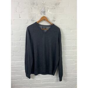 Nordstrom Men's Merino Wool V-Neck Pullover Sweater Long Sleeve Gray Size XL